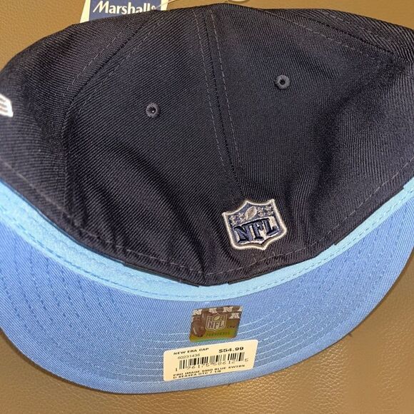 NEW ERA SEATTLE SEAHAWKS BLUE SUPERBOWL XLVIII 48 59FIFTY FITTED HAT CAP 7 1/8 - Picture 4 of 7